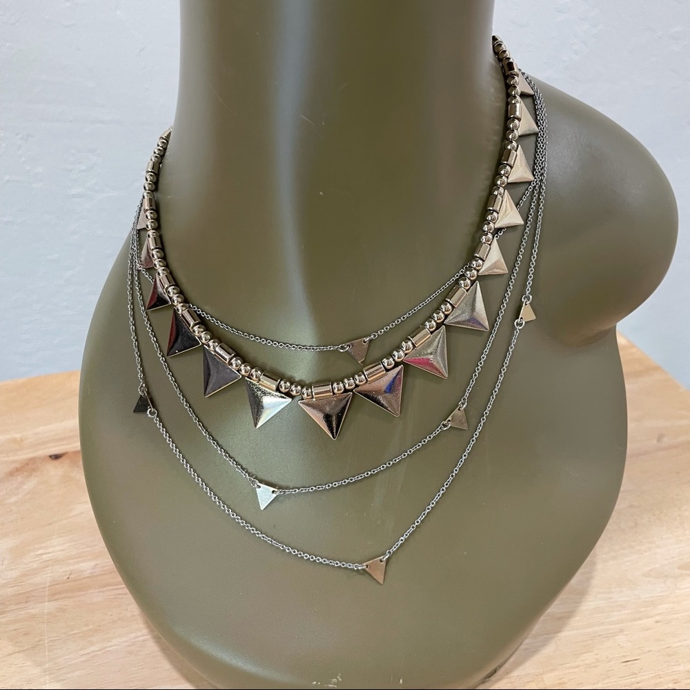 2 piece Triangle/Spiked Necklace